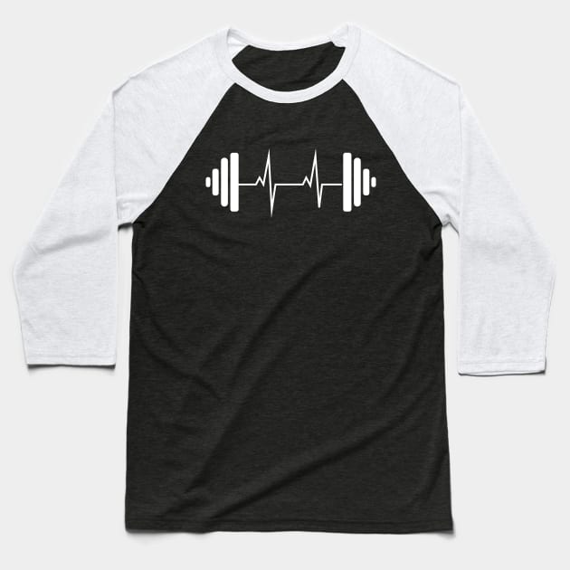 Dumbbell heartbeat - gym motivation Baseball T-Shirt by Sezoman